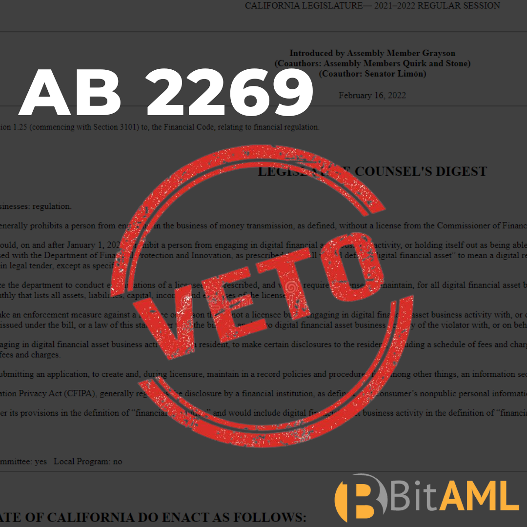 AB 2269 vetoed. Here’s how California moves forward with sensible, effective cryptocurrency regulation.
